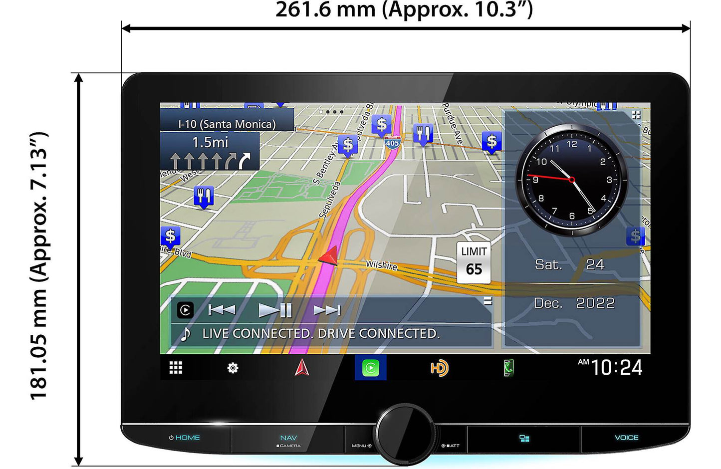 Kenwood DNR1007XR 10.1" Wireless Apple CarPlay Android Auto Car Stereo + SXV300V1 SiriusXM Satellite Tuner