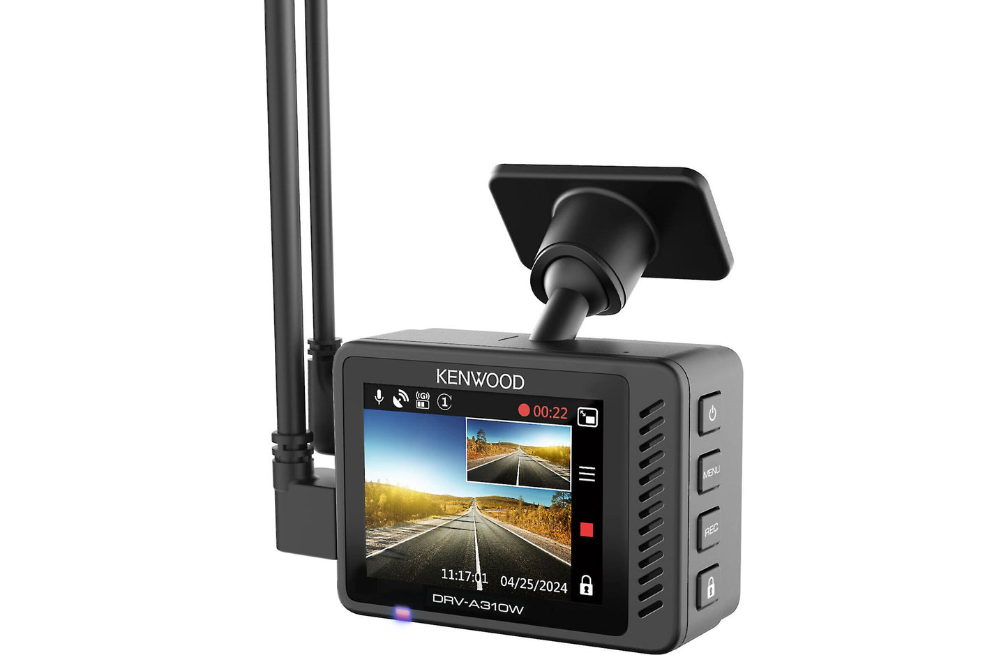 Kenwood DRV-A310W GPS HD Dash Camera, WDR/HDR, Wi-Fi, GPS Collision Detection, Parking Mode