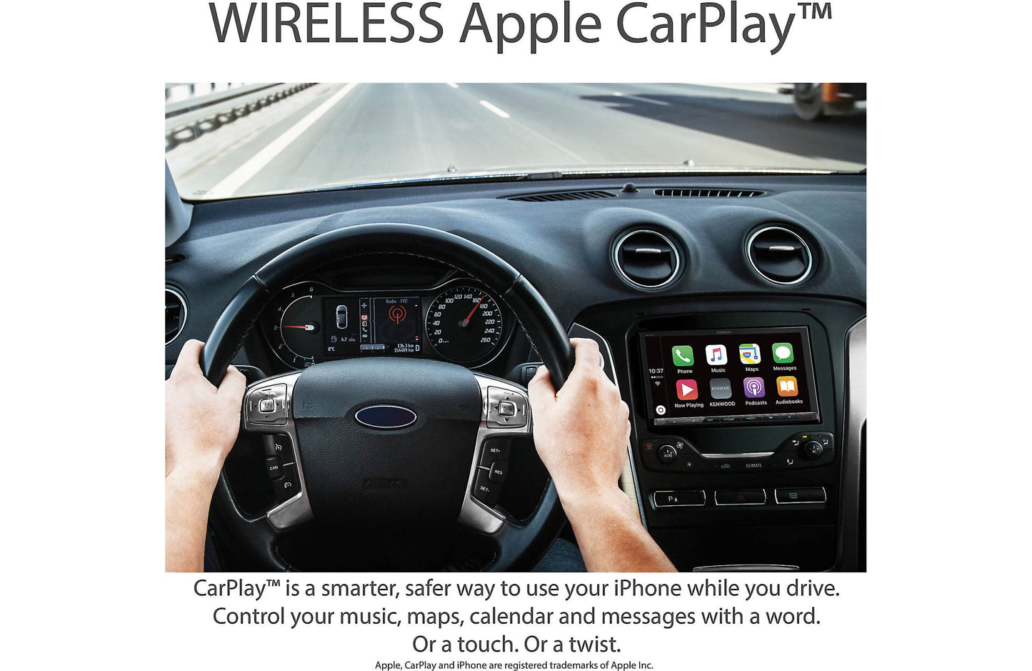 Kenwood DNX997XR 6.8" Apple CarPlay Android Auto GPS Car Stereo + CMOS-130 Backup Camera