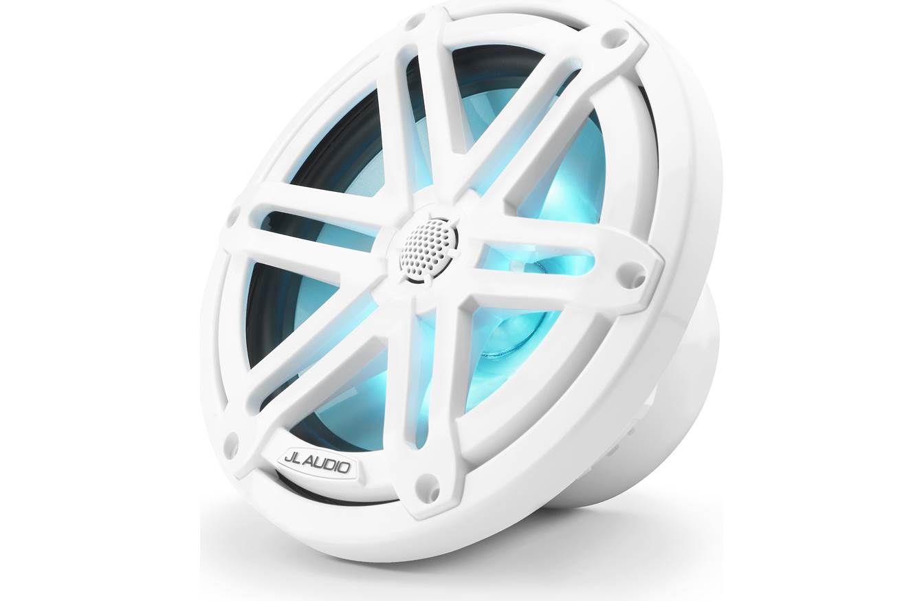 JL Audio M3-770X-S-Gw-i 7.7-inch Marine Coaxial Speakers, White Sport Grilles, RGB LEDs 93523