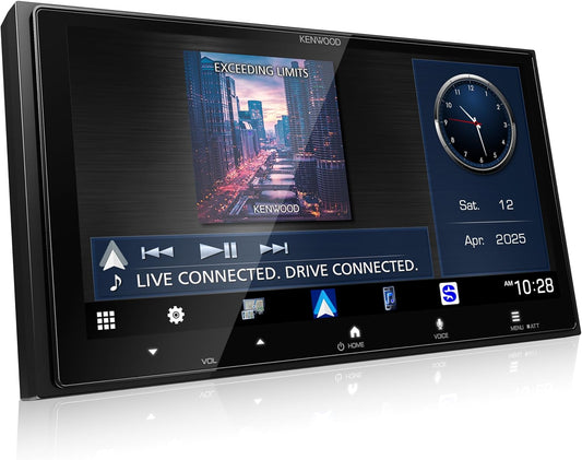 Kenwood DMX8710S 6.92" HD Wireless CarPlay Receiver + SXV300V1 SiriusXM Tuner Bundle - complete bundle components