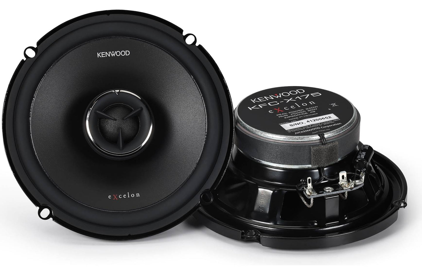 Kenwood eXcelon KFC-X175 6-1/2" 2-Way Coaxial Car Speakers 80W RMS