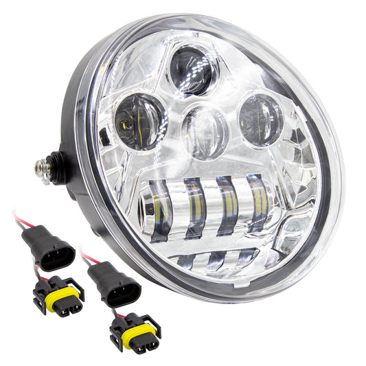Metra BC-HDHLR2 7 Inch Chrome LED Headlight for Harley V-Rod