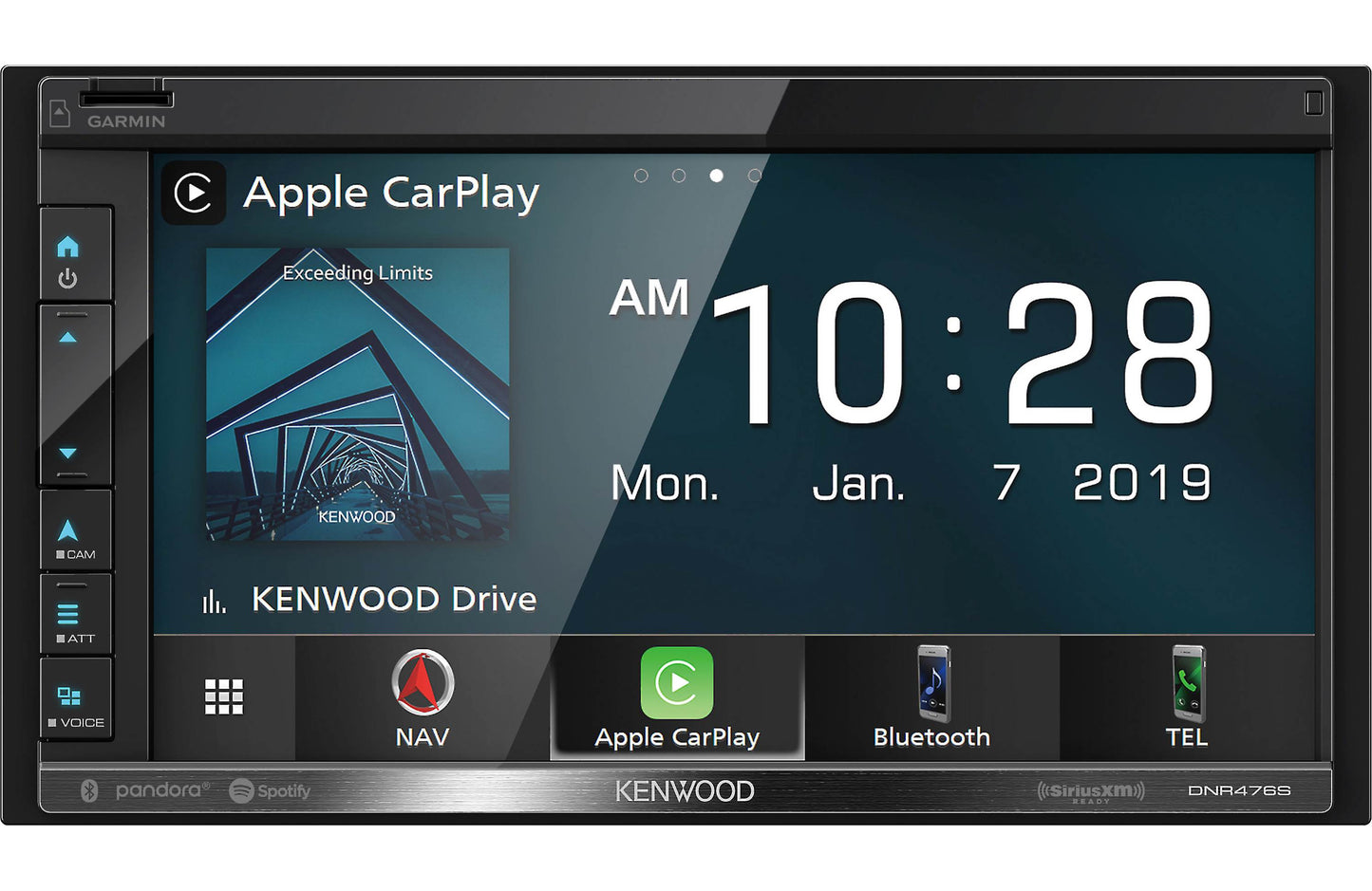 Kenwood DNR476S AM FM GPS Apple CarPlay Android Auto Car Stereo + CMOS-320LP Backup Camera