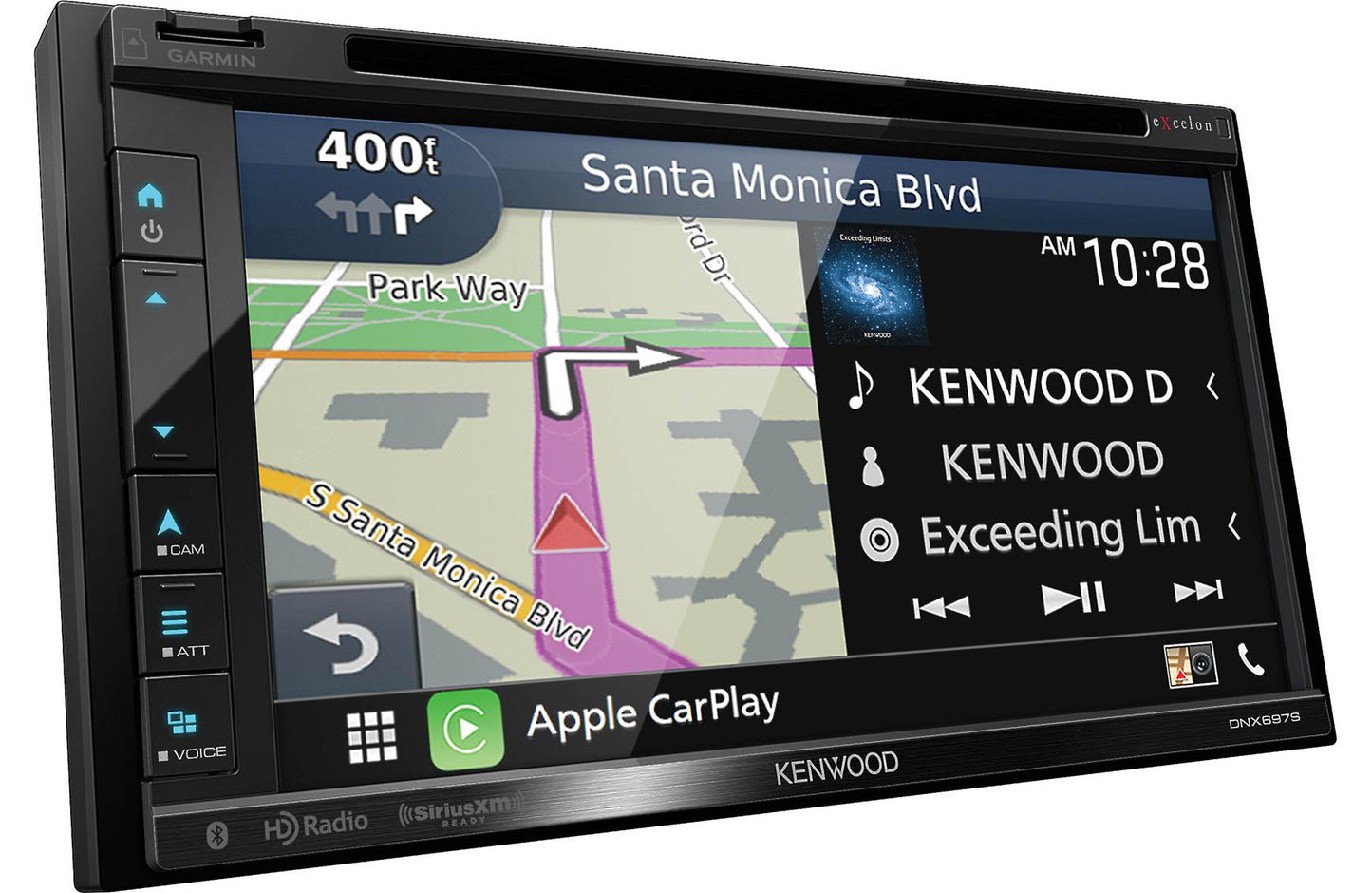 Kenwood DNX697S 6.8" Apple CarPlay Android Auto GPS Car Stereo + SXV300V1 SiriusXM Satellite Tuner