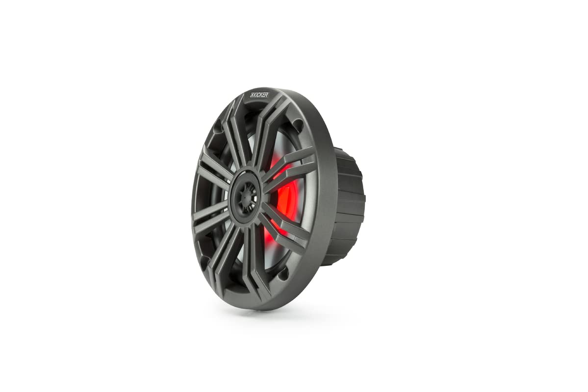 Kicker 45KM654L 6.5" Marine LED Speakers w/Charcoal+White Grilles