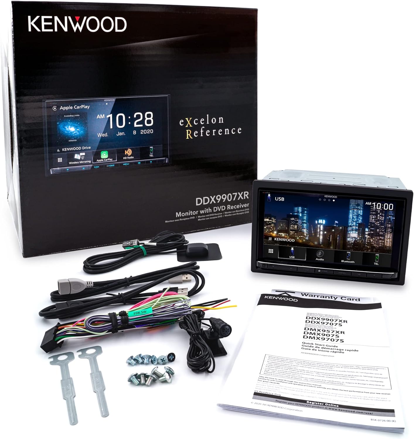 Kenwood DDX9907XR 6.8" DVD Car Stereo- Wireless Apple CarPlay, Android Auto + CMOS-130 Backup Camera