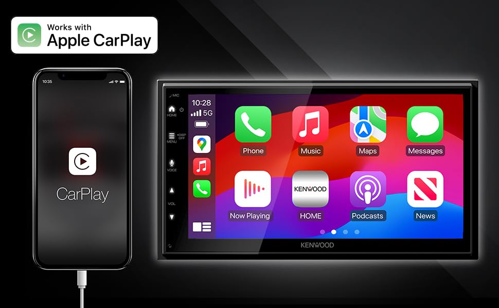 Kenwood DMX4710S Mechless 6.8" AM FM Bluetooth Car Stereo- Apple CarPlay, Android Auto