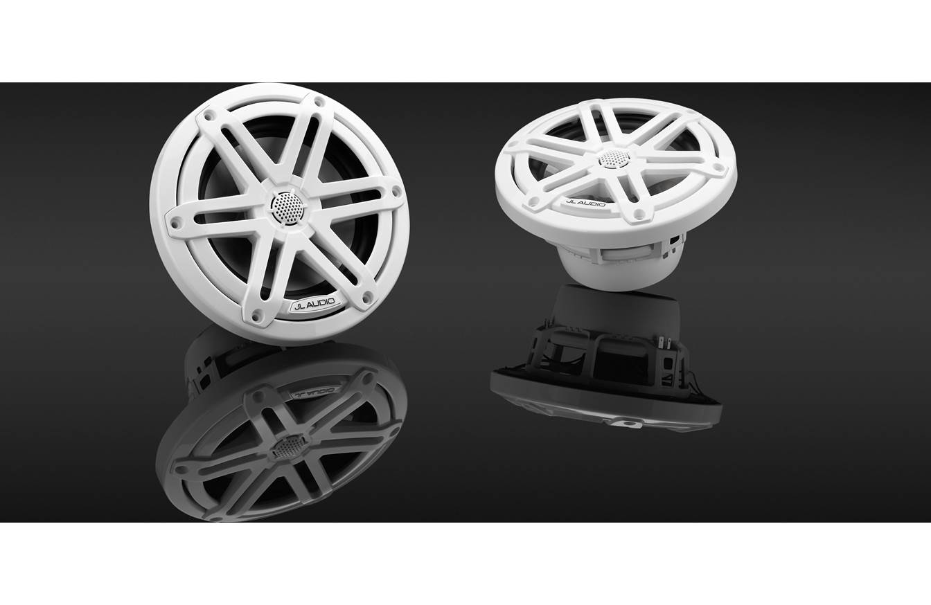 JL Audio M3-650X-S-Gw 6.5-inch Marine Coaxial Speakers, White Sport Grilles 93514