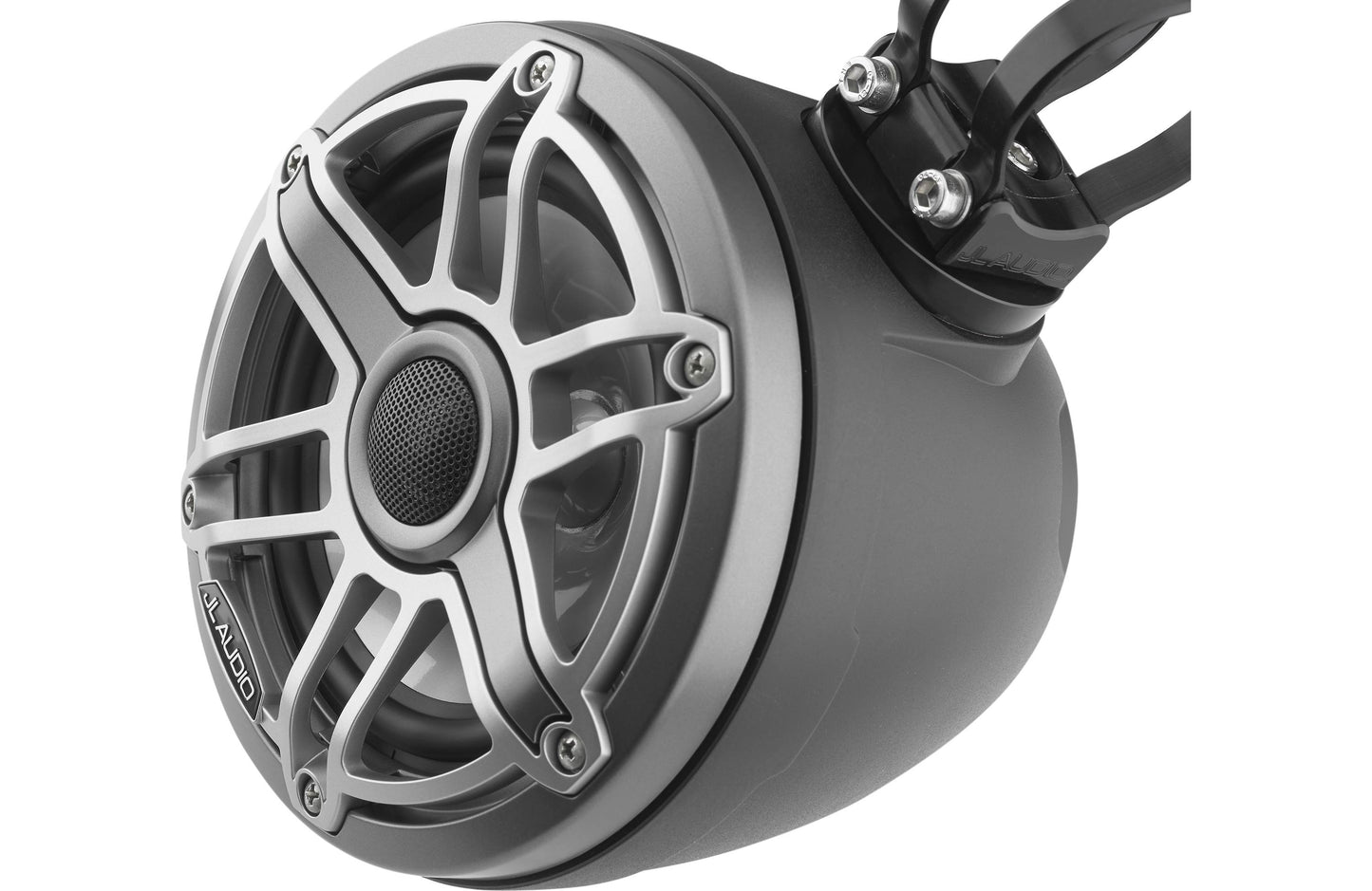 JL Audio M6-650VEX-Mb-S-GmTi 6.5-inch Tower Coaxial Speakers, Titanium Sport Grilles 93413