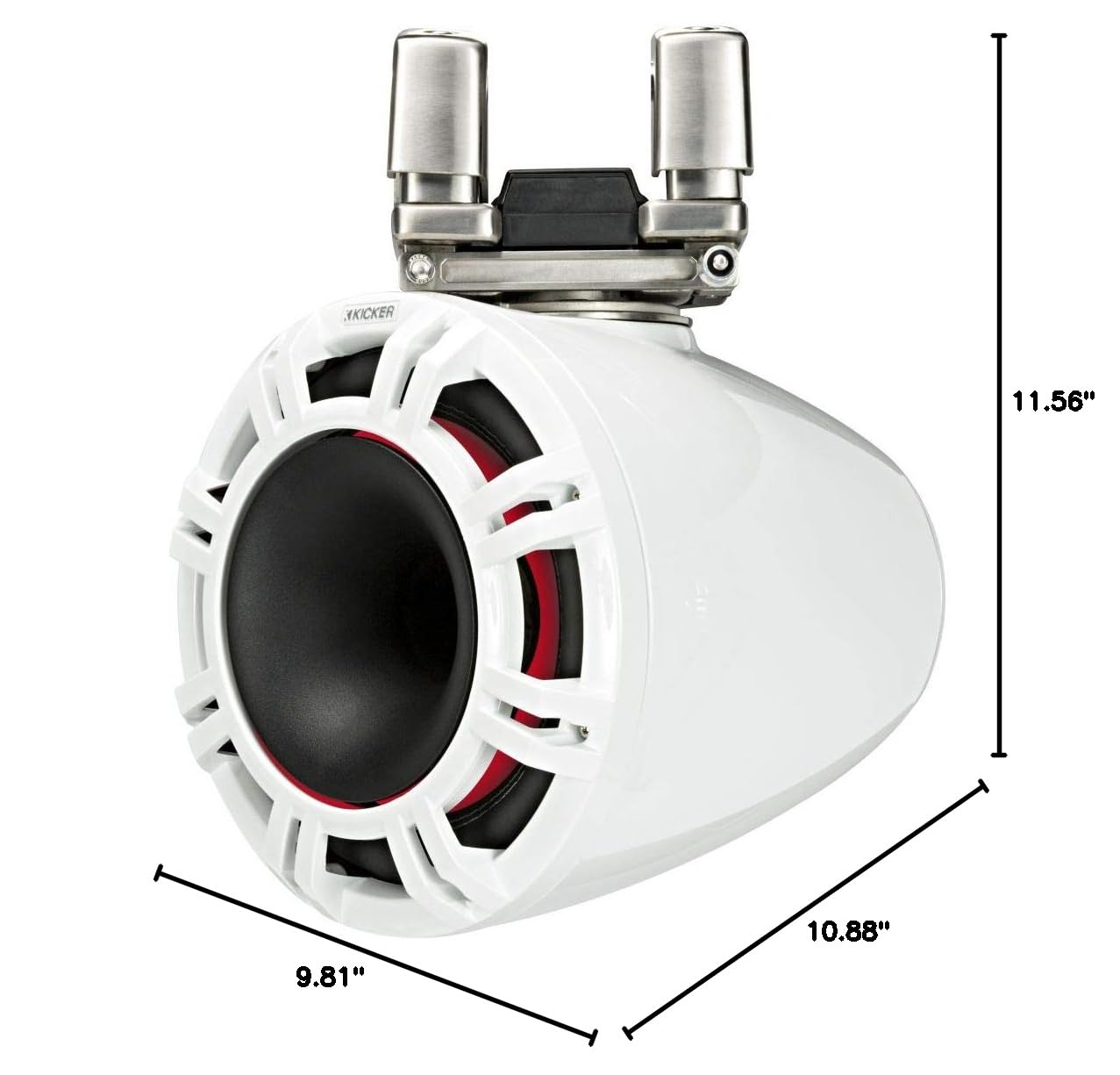 Kicker KMTC94W (44KMTC94W) 9" Marine Tower LED Speakers, White