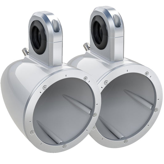 Kicker 12KMTESW Pair of Wake Tower/Roll Bar Speaker Enclosures, White