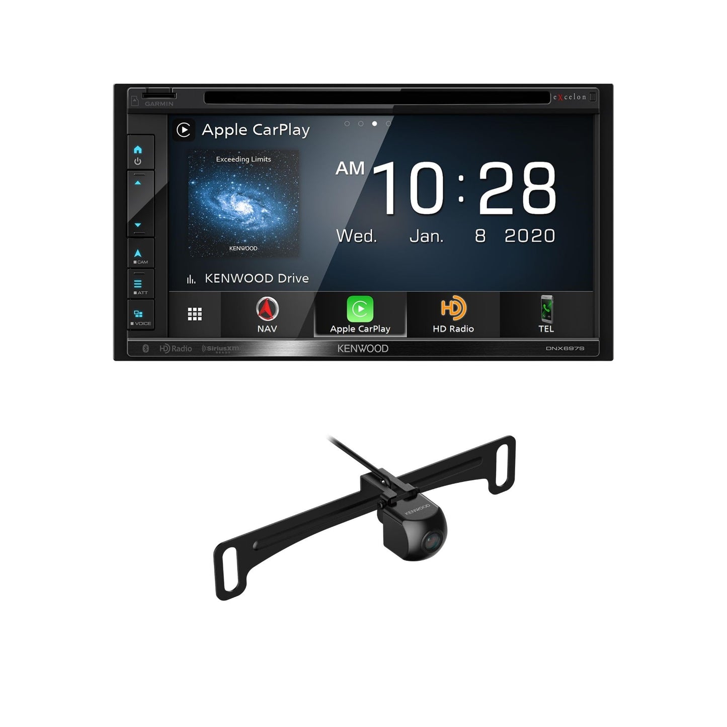 Kenwood DNX697S 6.8" Apple CarPlay Android Auto GPS Car Stereo + CMOS-240U Backup Camera
