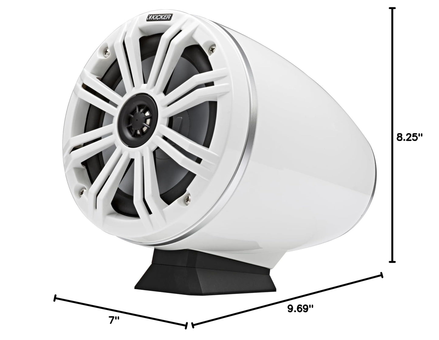 Kicker KMFC65W 6.5" Flat Mount Loaded Marine Wake Towers, White