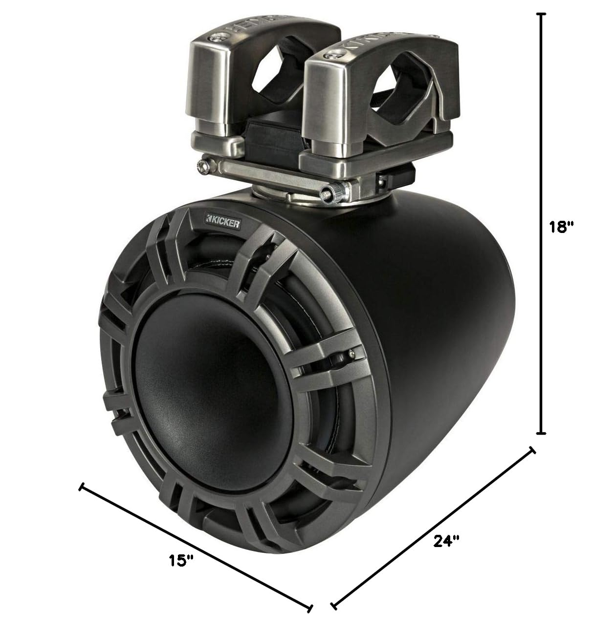 Kicker KMTC94 (44KMTC94) 9" Marine Tower LED Speakers, Black