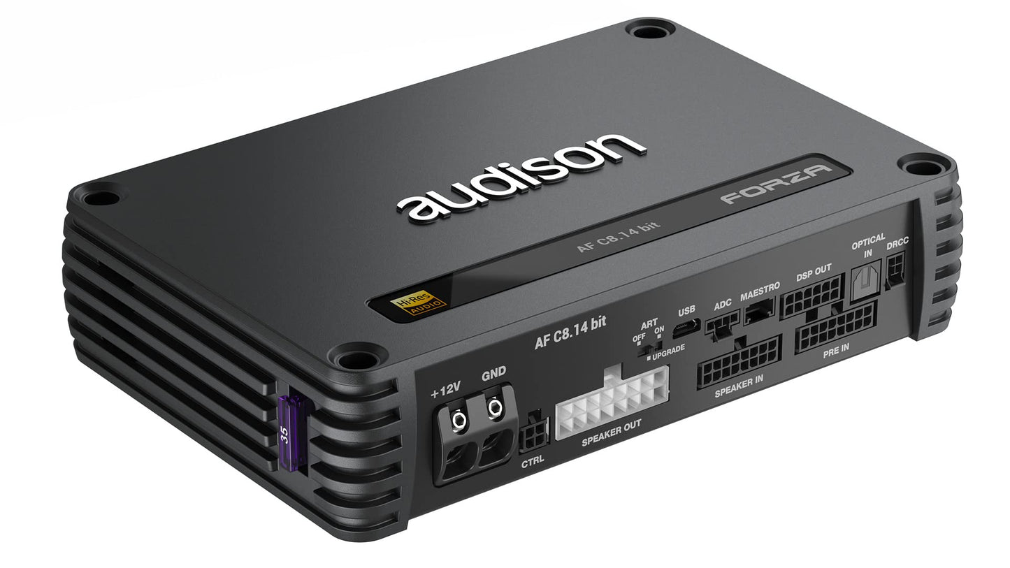 Audison AF-C8.14-bit 8-Channel Amplifier with 14-Channels of DSP - 1,120 Watts