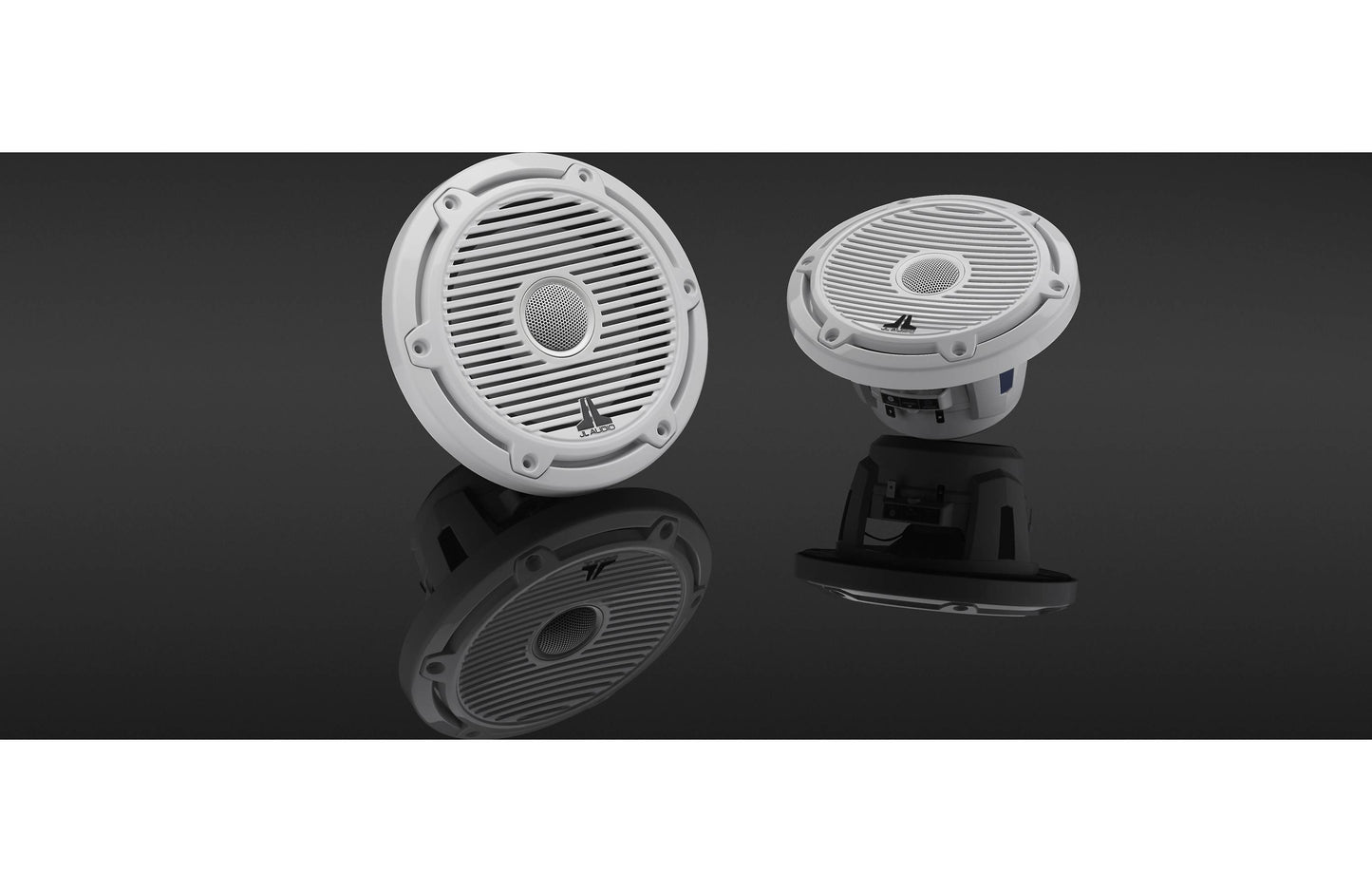 JL Audio M6-650X-C-3Gw 6.5-inch Tower Coaxial Speakers, White Classic Grilles 010-03497-00 (93687)