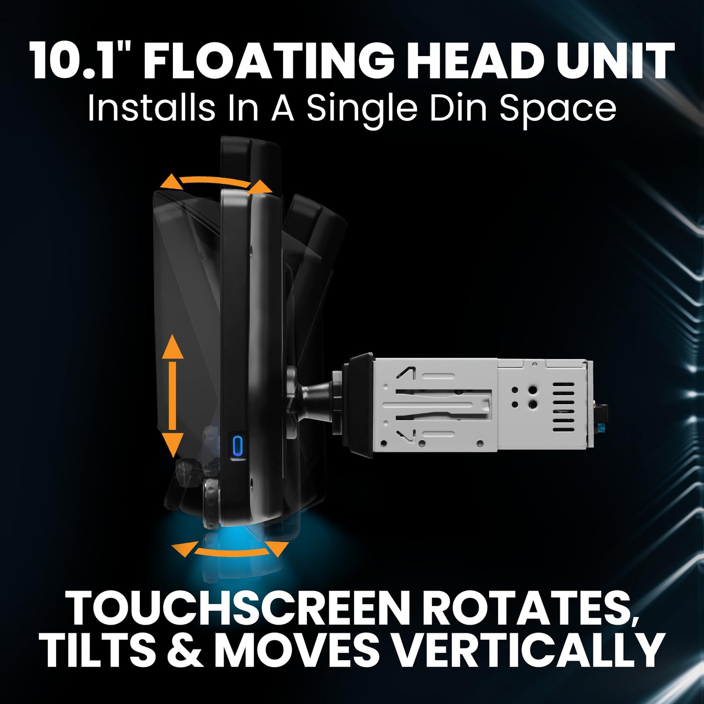 BOSS Elite BE10ACP.X SDIN 10" Floating Screen AM FM BT USB Car Stereo, Wireless CarPlay, Android Auto