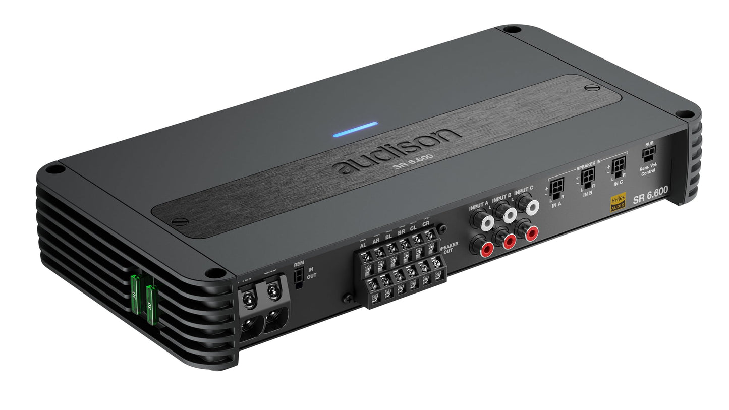 Audison SR 6.600 D-Class 6 Ch Amplifier 150 Wrms X 4/190 Wrms X 2 at 2-Ohms