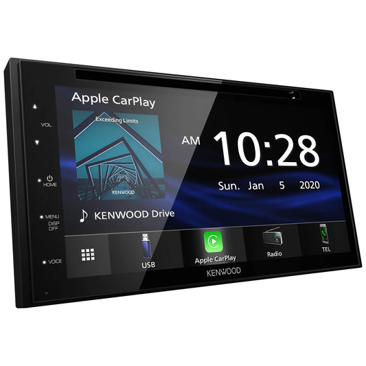 Kenwood DDX5707S 6.8" CarPlay DVD Receiver + KFC-1666S 6.5" Speakers Bundle - complete bundle components