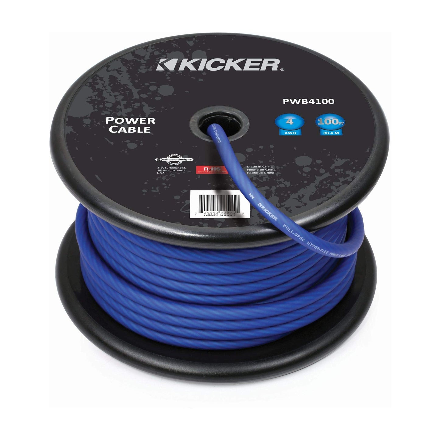 Kicker 46PWB4100 4AWG Power Wire, 100FT, Blue