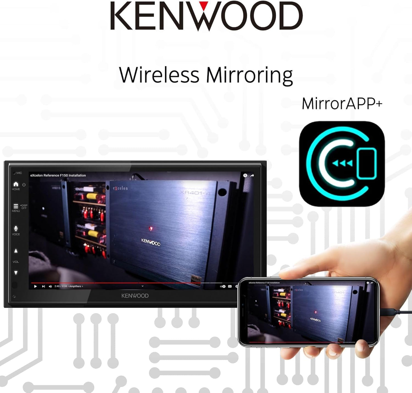 Kenwood DMX5710S 6.8" AM FM Bluetooth Car Stereo- Wireless Apple CarPlay, Android Auto + SXV300V1 SiriusXM