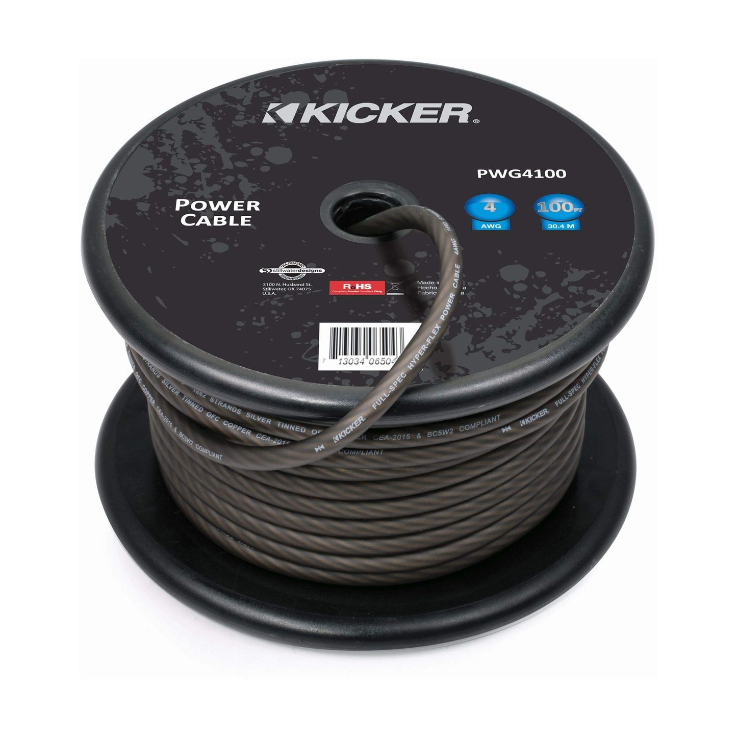 Kicker 46PWG4100 4AWG Power Wire, 100FT, Gray