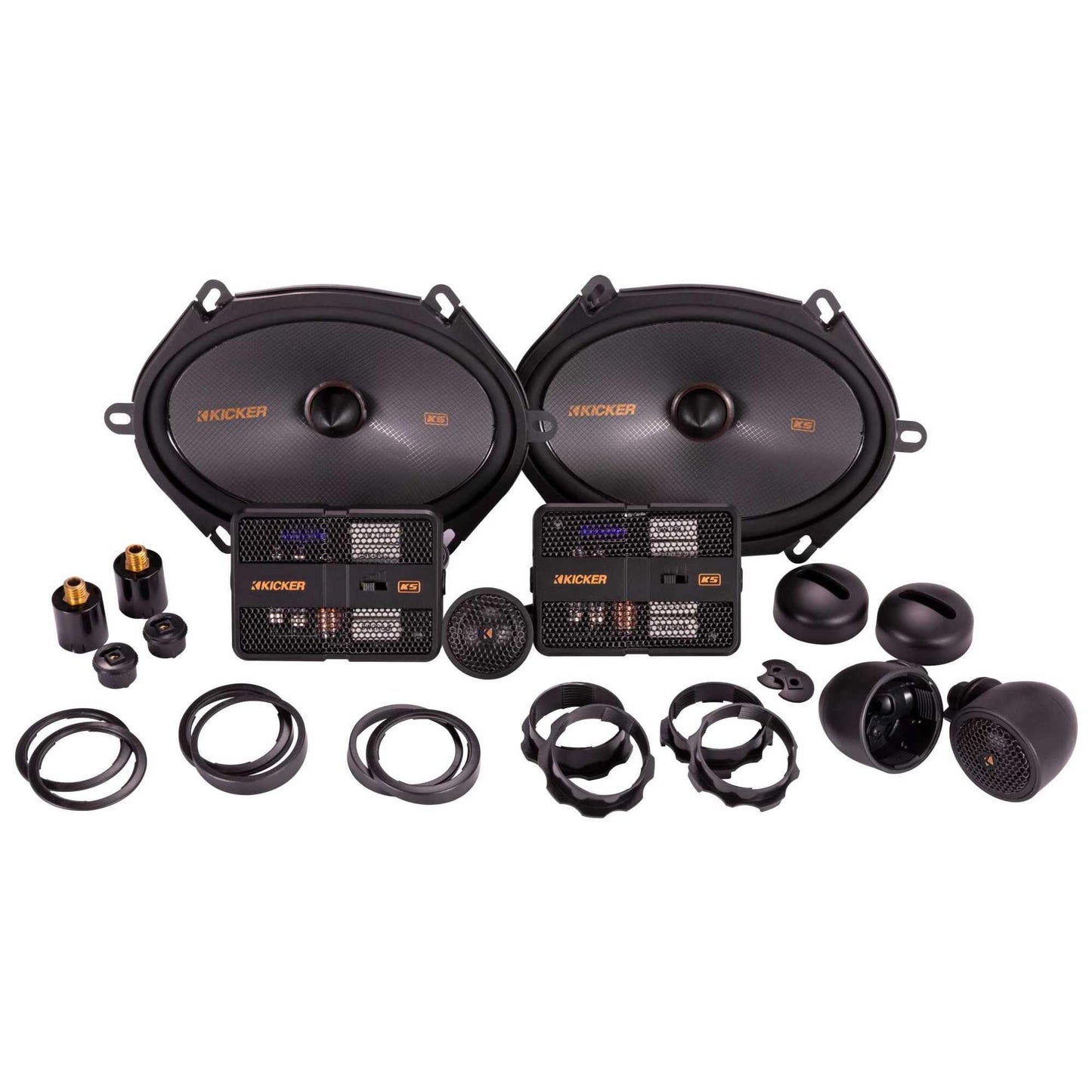 Kicker 51KSS6804 Component Speaker System, 2-Way Design, Two - 6" x 8" Woofers