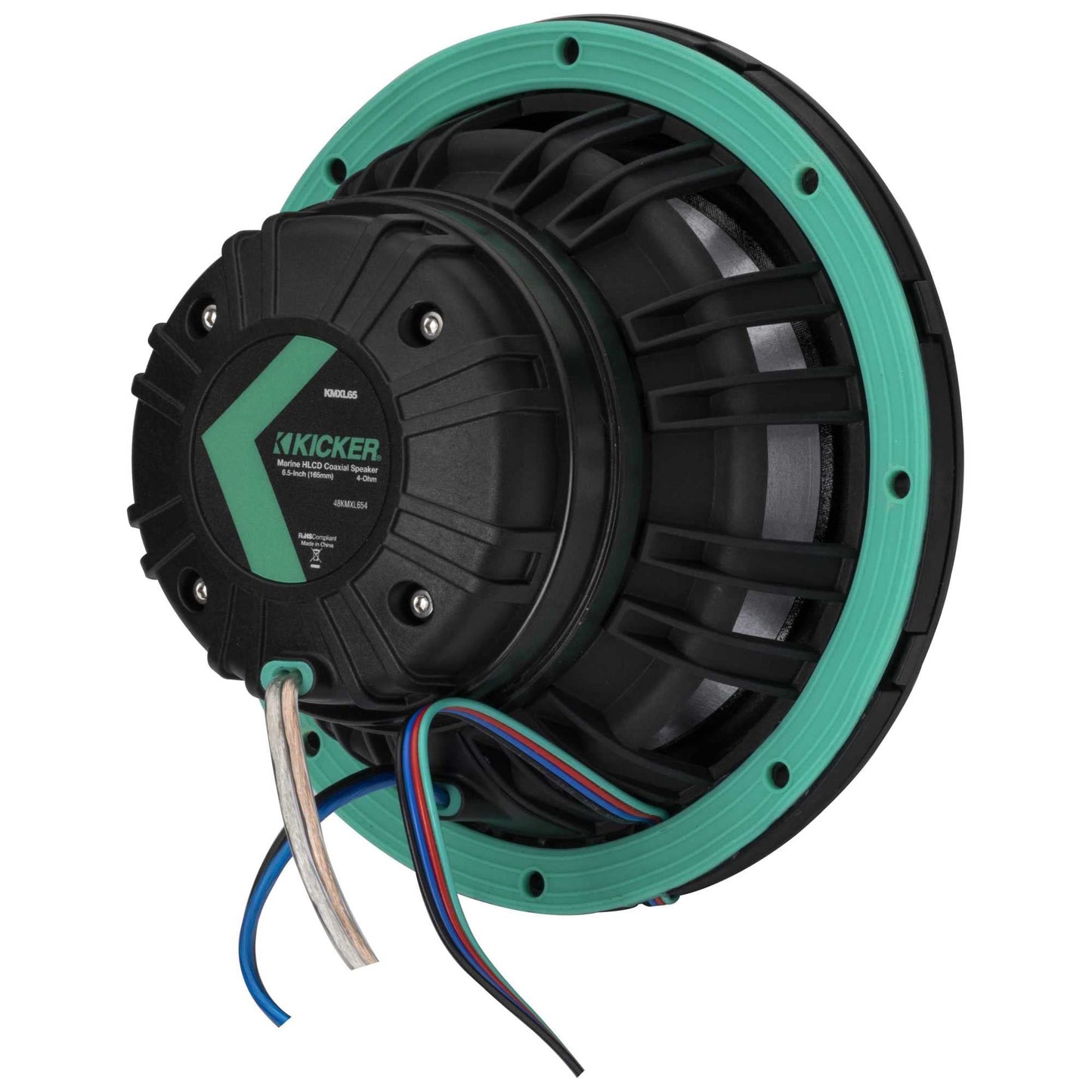 Kicker 48KMXL65 6.5" 4-Ohm RGB-LED KMXL Horn-Loaded Marine Coaxial Speakers, Pair