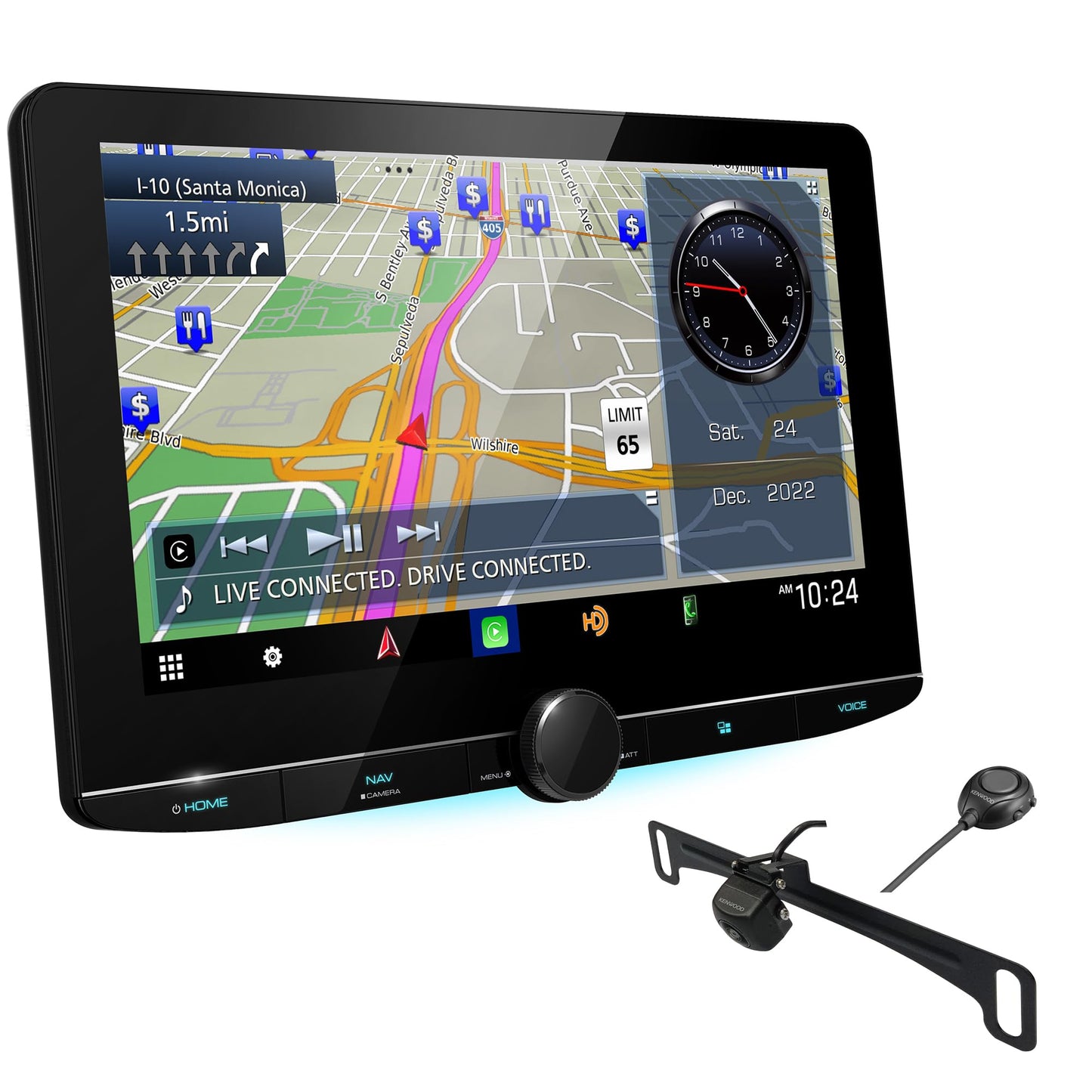 Kenwood DNR1007XR 10.1" Wireless Apple CarPlay Android Auto Car Stereo + CMOS-320HDLP Backup Camera