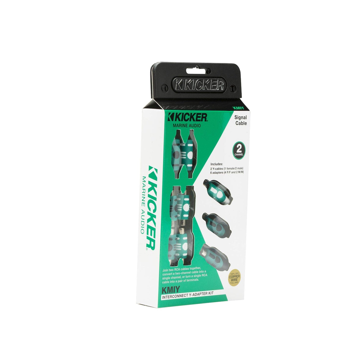 Kicker 47KMIY Marine Series Y-Adapter Interconnect, RCA Male with Female Adapter