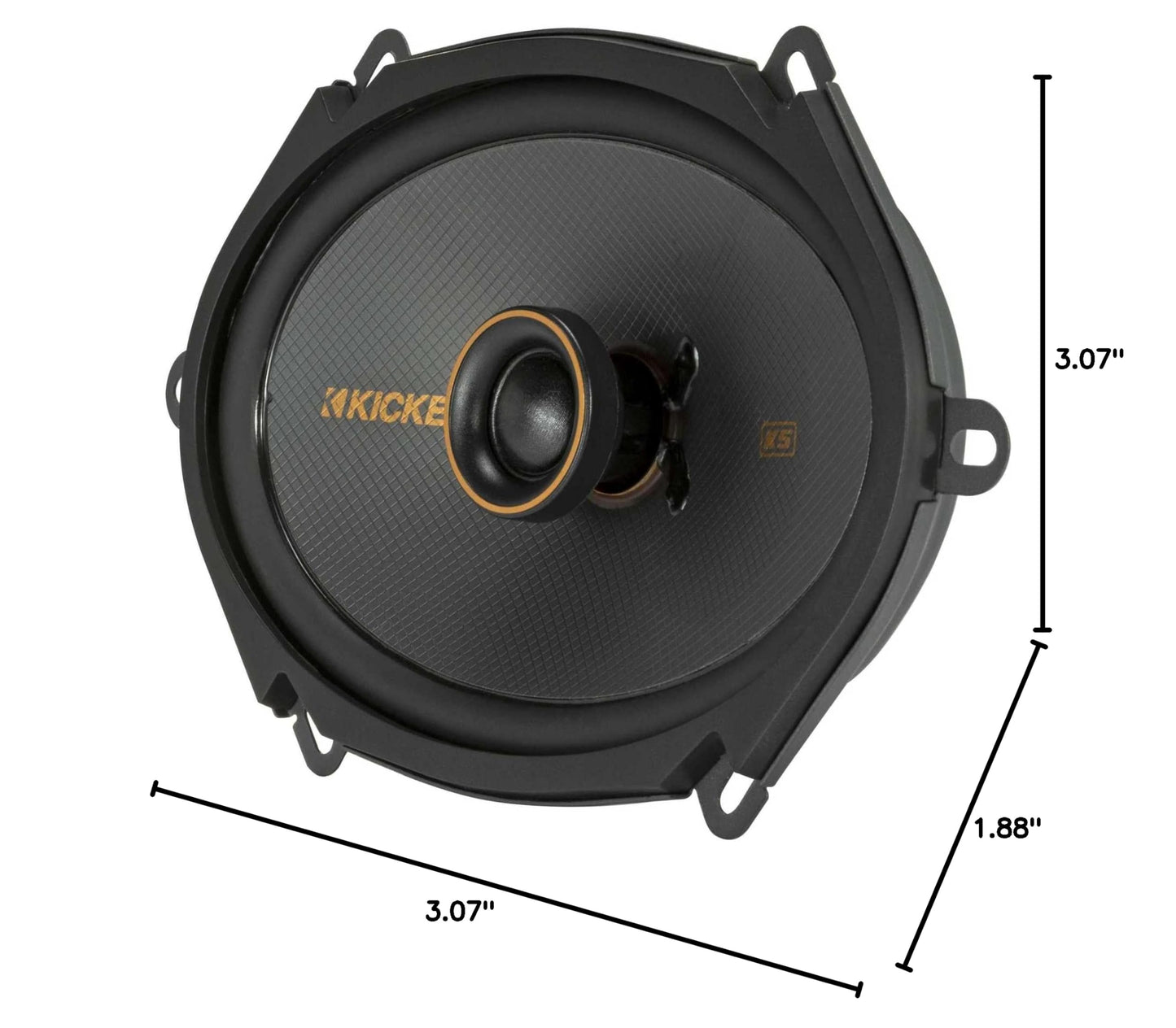 Kicker 51KSC6804 Coaxial Speaker System, 2-Way Design, Pair, 6" x 8"