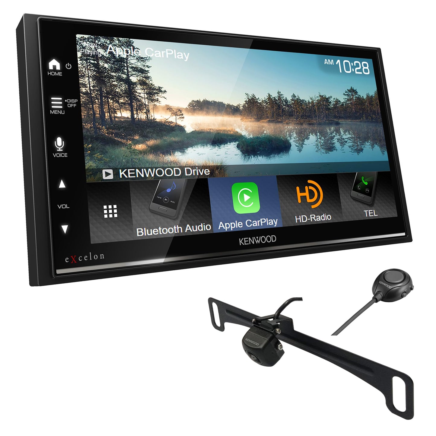 Kenwood DMX908S 6.95" Car Stereo- Wireless Apple CarPlay, Android Auto + CMOS-320LP Backup Camera