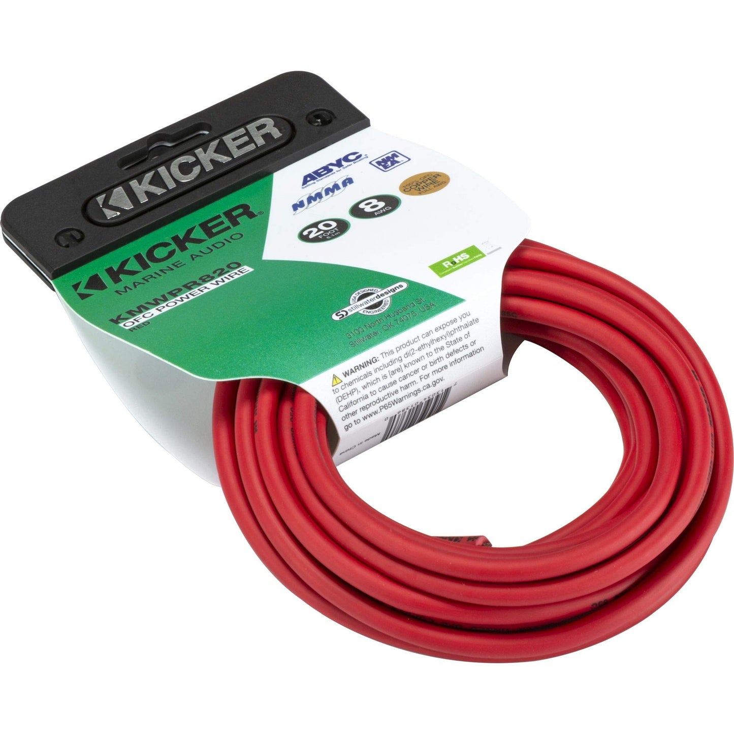 Kicker 47KMWPR820 Marine 8awg Power Wire, 20ft, Red