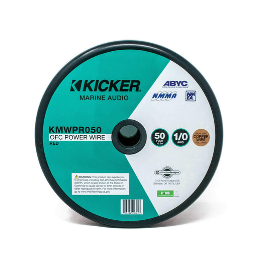 Kicker 47KMWPR050 Marine 1/0awg Power Wire, 50ft, Red