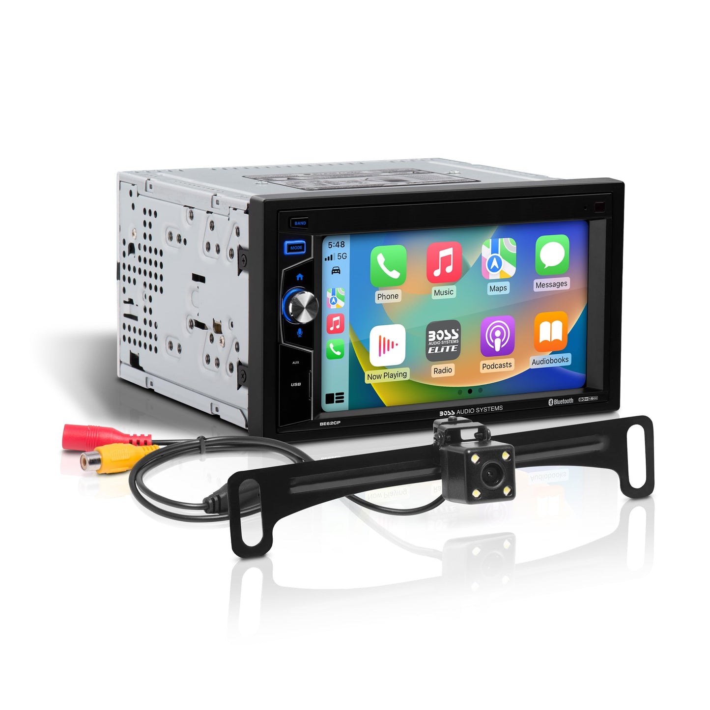 BOSS Audio BE62CP-C Car Stereo AM FM Bluetooth Apple CarPlay Car Stereo + Camera