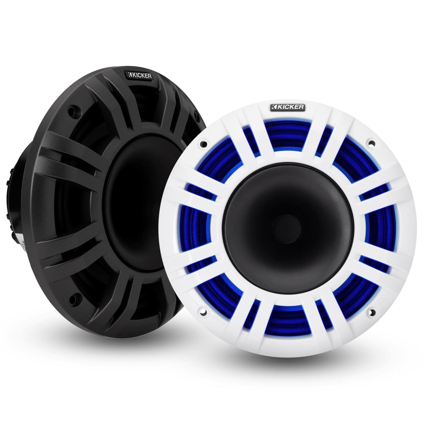 Kicker 48KMXL8 8" 4-Ohm RGB LED KMXL Horn-Loaded Marine Coaxial Speakers, Pair