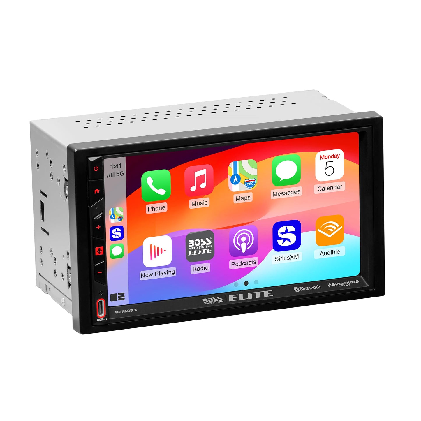 BOSS Elite BE7ACP.XC DDIN Car Stereo, Wired Apple CarPlay, Android Auto, + Backup Camera