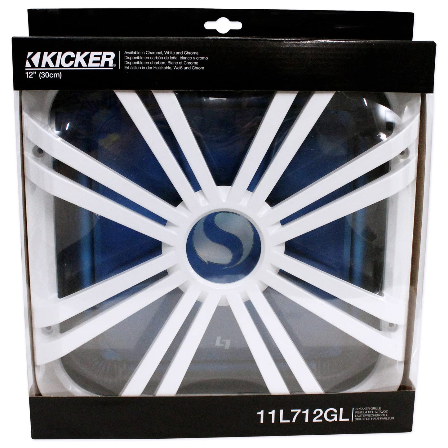 Kicker 12-inch (30cm) Square Subwoofer Grille for 11S12L7 LED White