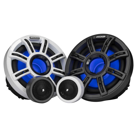 Kicker 51MSS654 - MSS 6.5-Inch Premium Marine 4-Ohm LED Component System, Pair