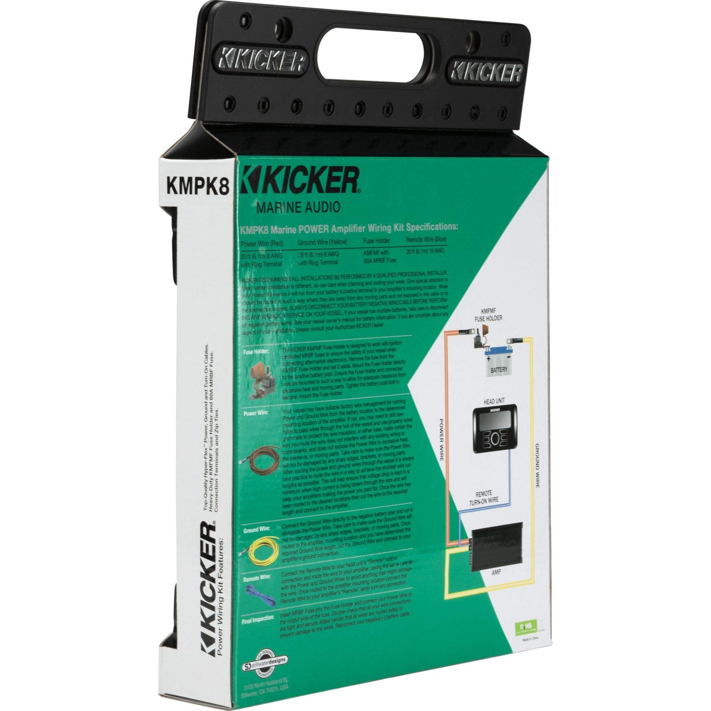 Kicker 47KMPK8 Marine 8awg Amp Power Kit