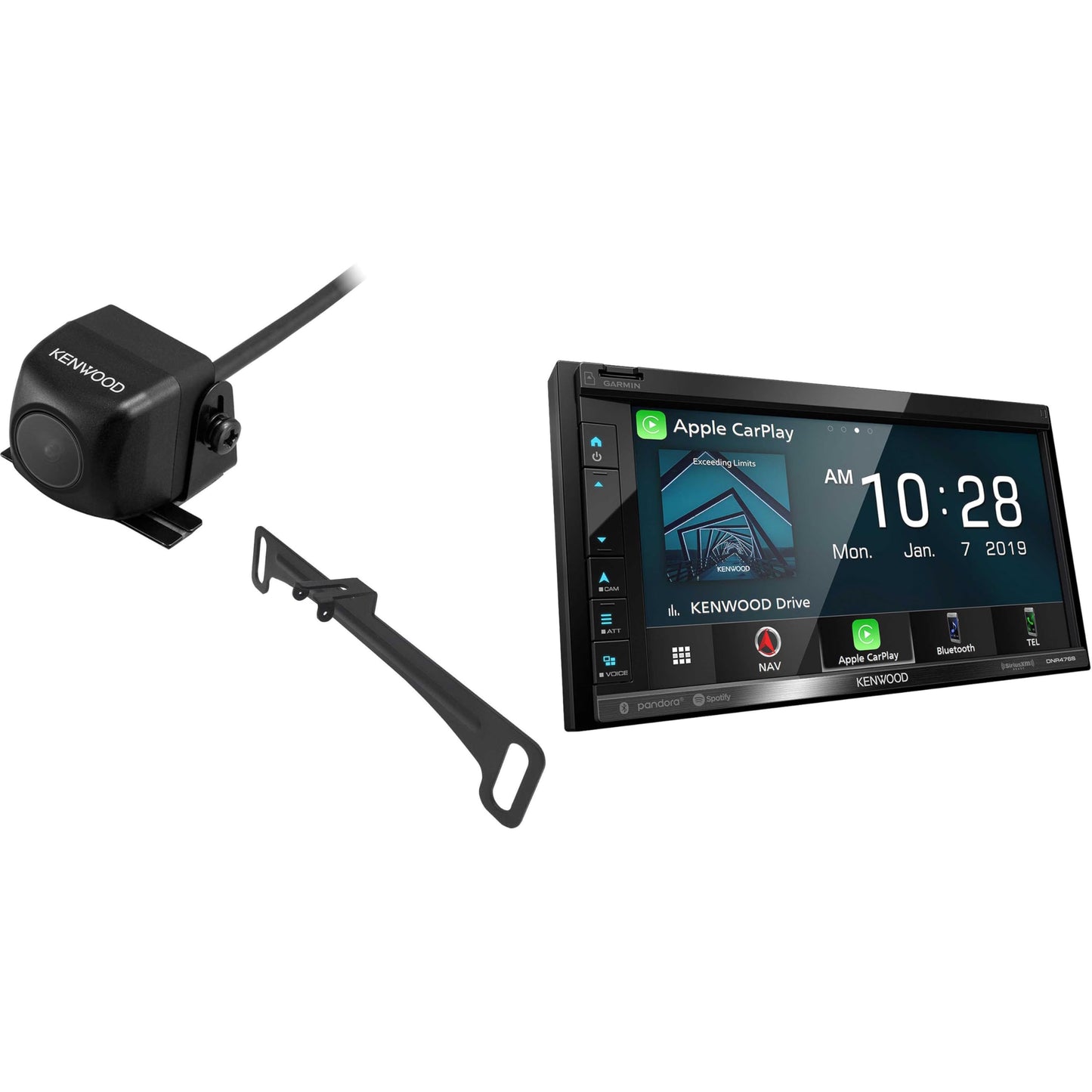 Kenwood DNR476S AM FM GPS Apple CarPlay Android Auto Car Stereo + CMOS-230LP Backup Camera