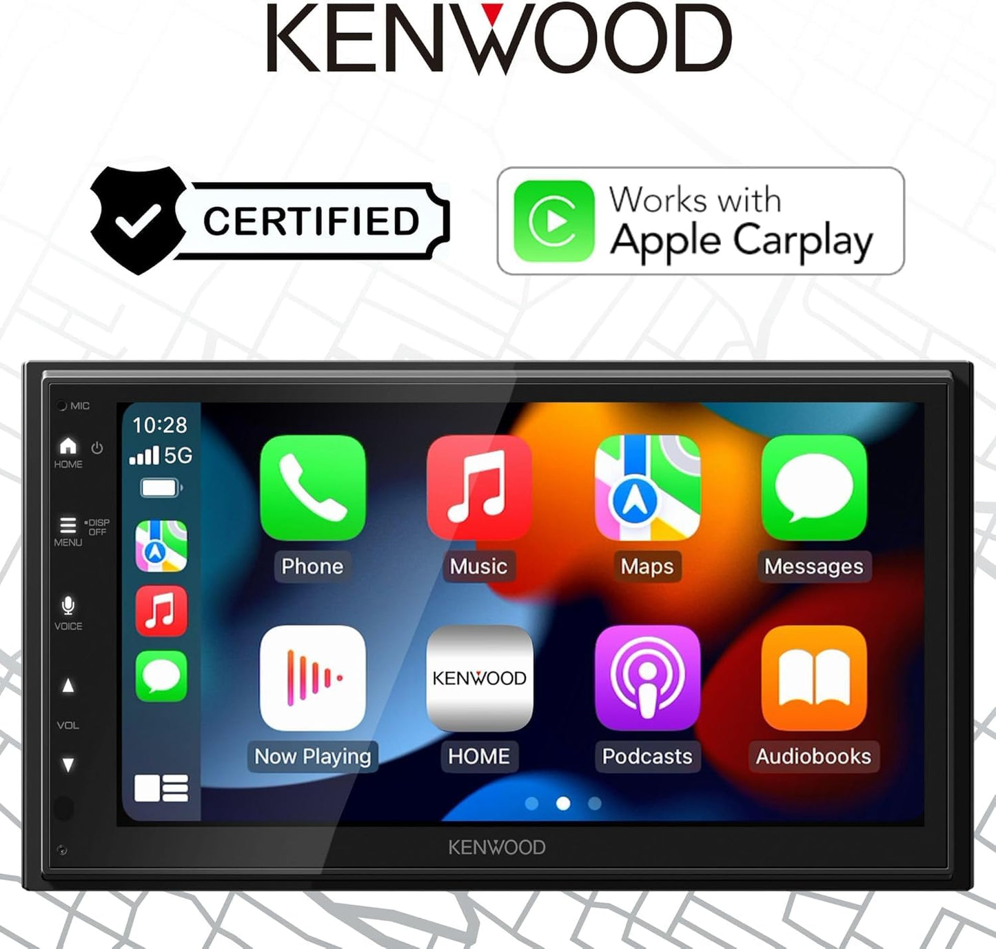 Kenwood DMX5710S 6.8"AM FM Bluetooth Car Stereo- Wireless Apple CarPlay, Android Auto, CMOS-230LP Camera