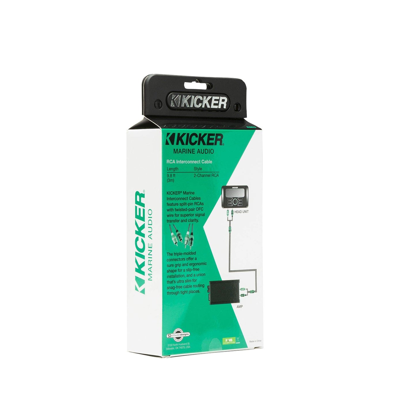 Kicker 47KMI3 Marine Series 2-Ch RCA Interconnect, 3.0m