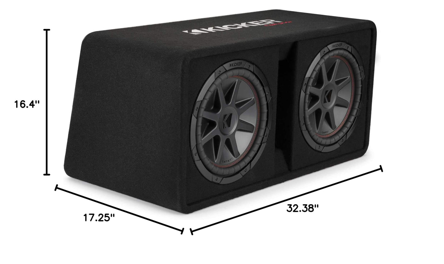 Kicker 48DCVR122 CompVR 12" Dual subwoofers in Vented Box, 2 Ohm