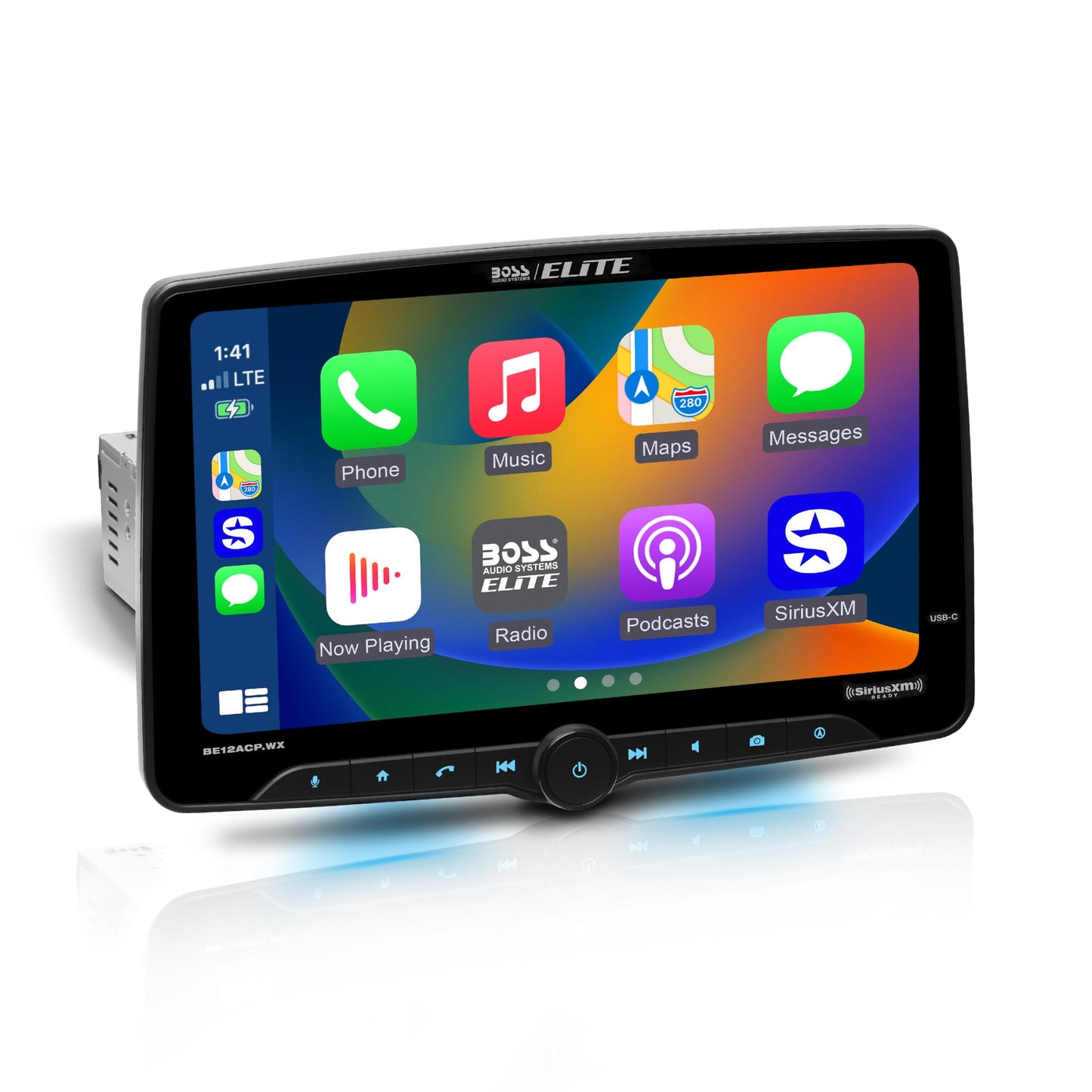 BOSS Elite BE12ACP.WX Single DIN Car Stereo Wireless Apple CarPlay