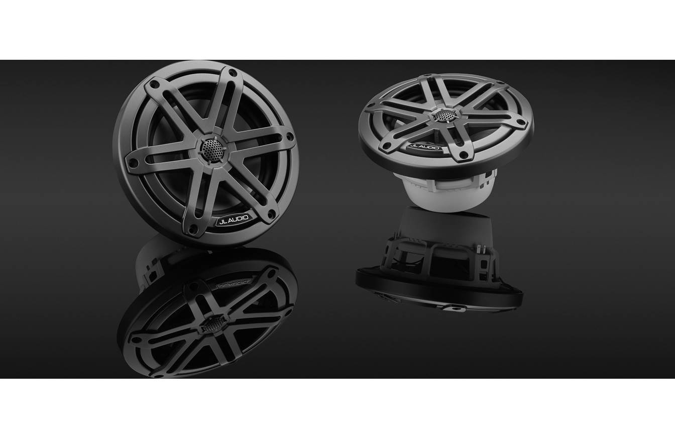 JL Audio M3-650X-S-Gm 6.5-inch Marine Coaxial Speakers, Gray Sport Grilles 93512
