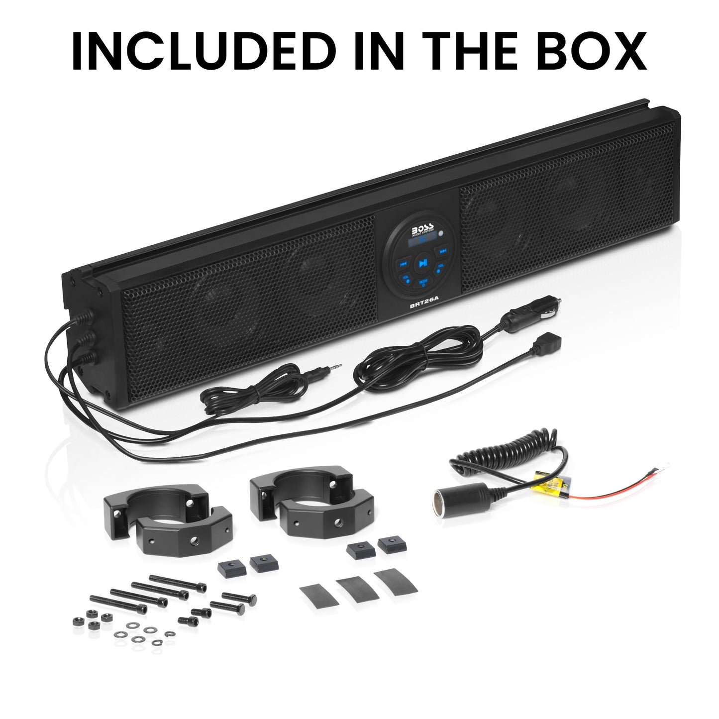 BOSS Audio Systems BRT26A ATV UTV 26" Self-Amplified Sound Bar, Weatherproof, USB
