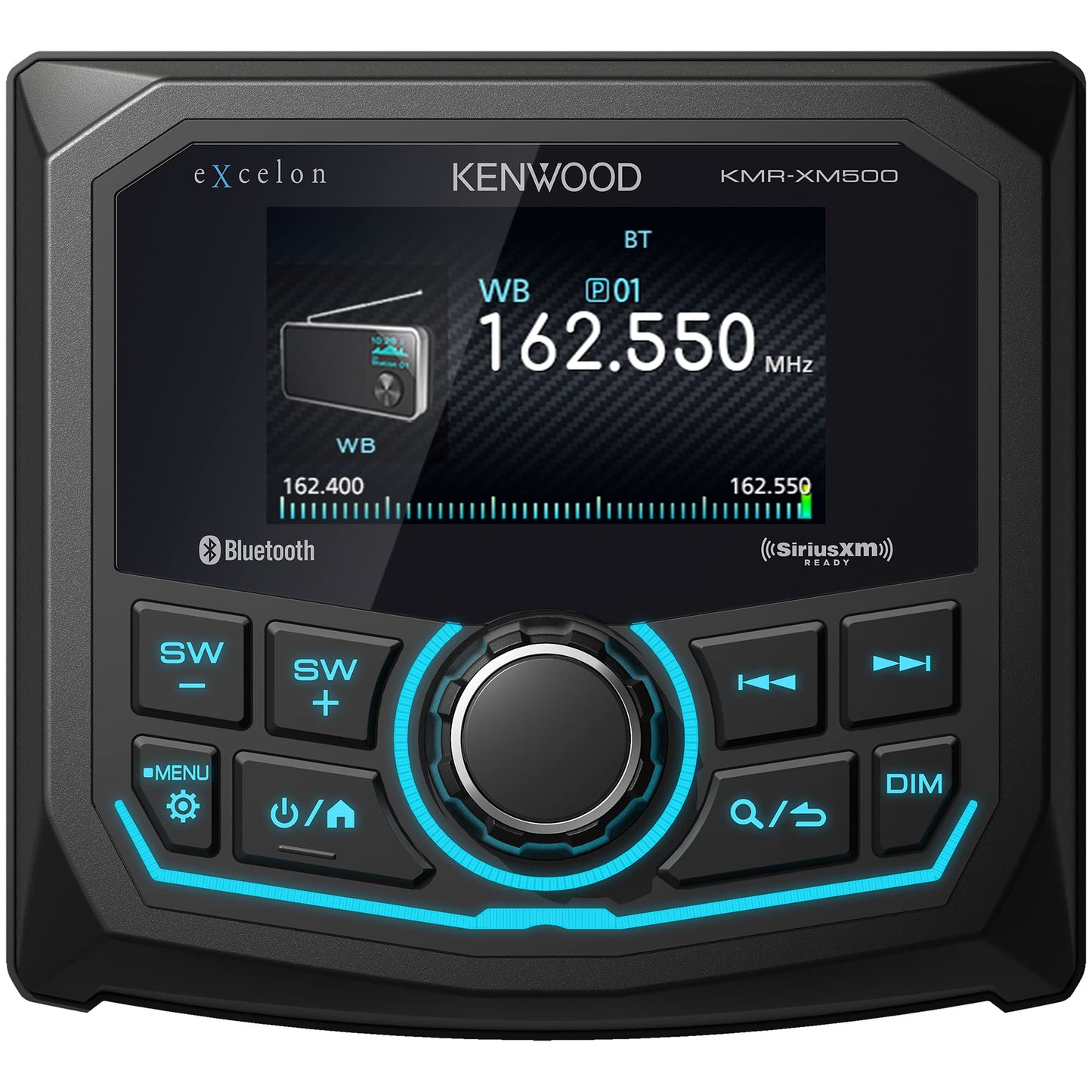 Kenwood KMR-XM500 Weatherproof Marine Receiver, Bluetooth, 2.7 Inch LCD