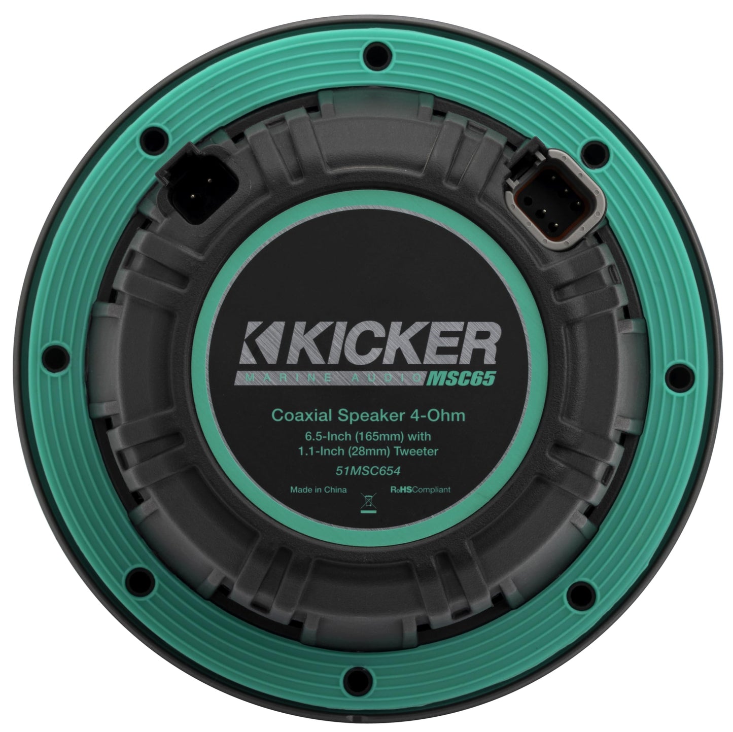 Kicker 51MSC654 - MSC 6.5-Inch Premium Marine 4-Ohm LED Coaxial System, Pair